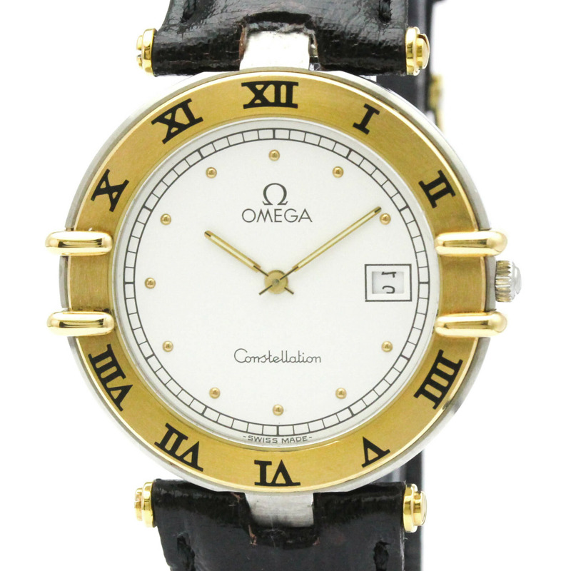 歐米茄星座系列日期顯示18K金精鋼男士腕錶196.0360拋光款-0