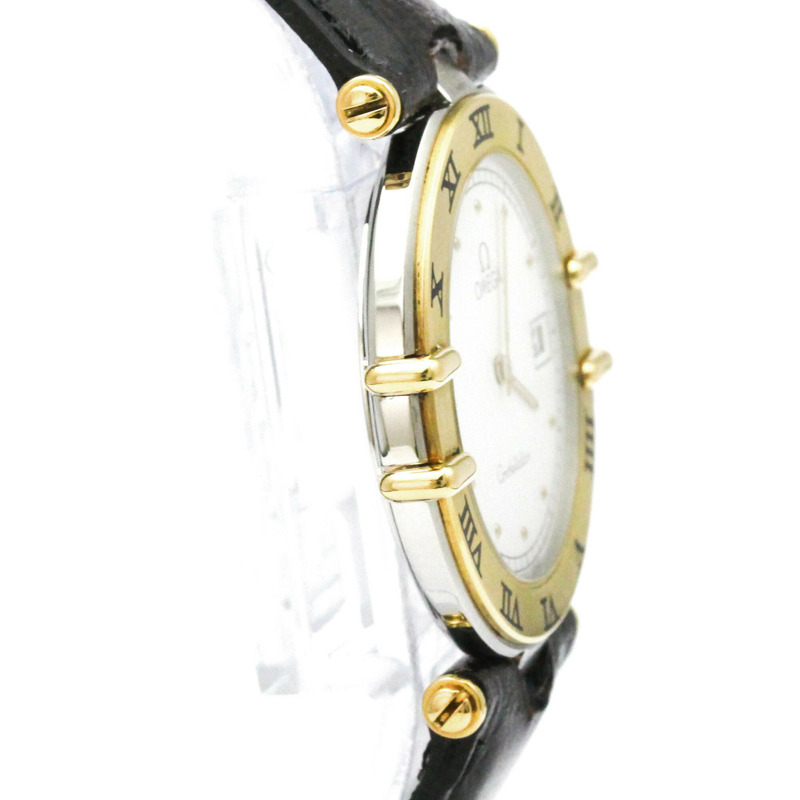 歐米茄星座系列日期顯示18K金精鋼男士腕錶196.0360拋光款-7