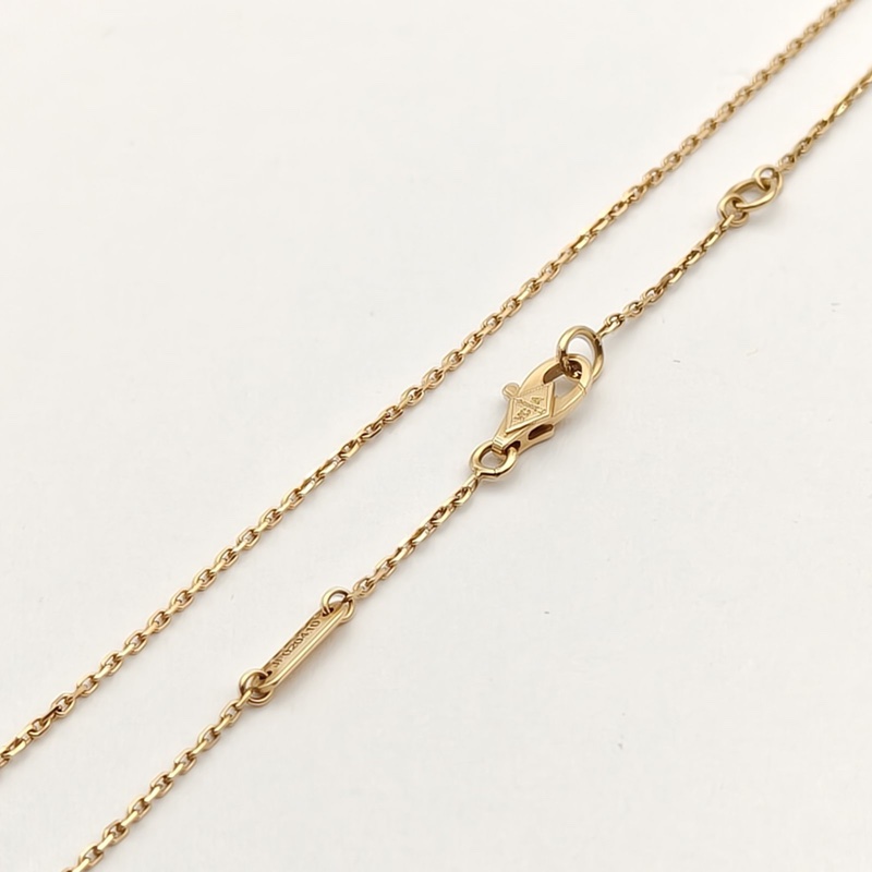 VAN CLEEF&ARPELS LuckyAlhambra蝴蝶項鏈18K黃金/白貝母-4