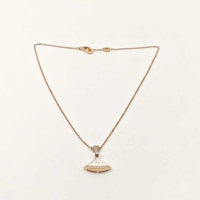 BVLGARI DIVASDREAM邊鑲鑽裙擺大扇子18K玫瑰金/鑽石/白貝母-4