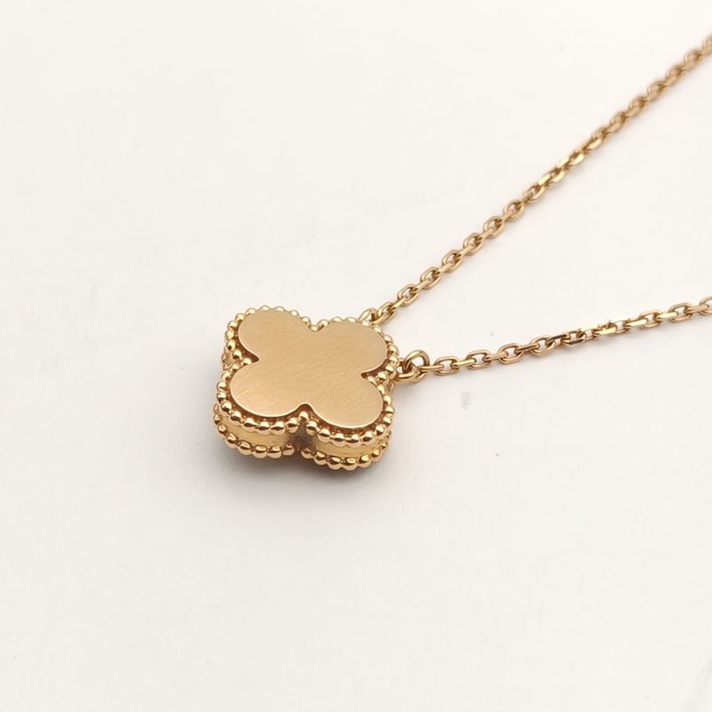 VAN CLEEF&ARPELS VintageAlhambra中號單花項鏈14年聖誕18K玫瑰金/鑽石/灰貝母-2