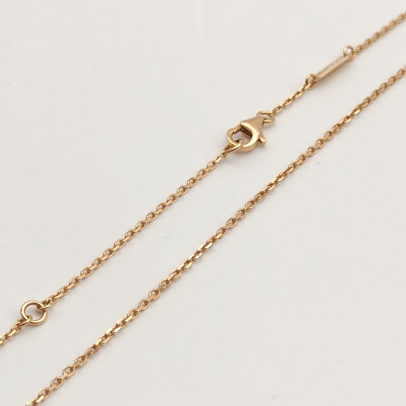 VAN CLEEF&ARPELS VintageAlhambra中號單花項鏈14年聖誕18K玫瑰金/鑽石/灰貝母-3