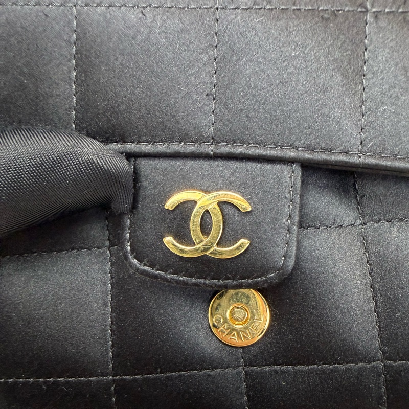 Chanel 香奈兒 冰格MiniCF綢緞配山茶花手機包「罕有精品」-8