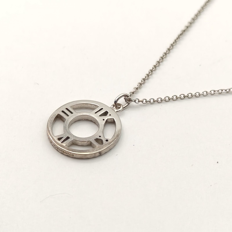 TIFFANY&CO 18K白金鑽石羅馬數字項鏈滿鑽-2