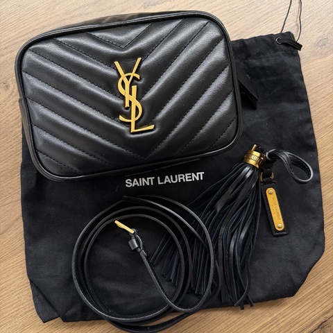 無刮傷 無任何磨損YSL 黑金 流蘇 山形紋 相機包 腰包 斜背包 兩用包