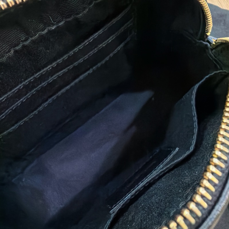 無刮傷 無任何磨損YSL 黑金 流蘇 山形紋 相機包 腰包 斜背包 兩用包-17