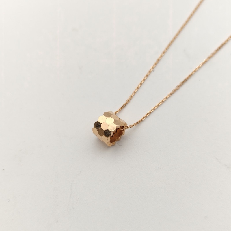 CHAUMET 18K玫瑰金BeeMyLove愛·巢蜂巢無鑽項鏈-1