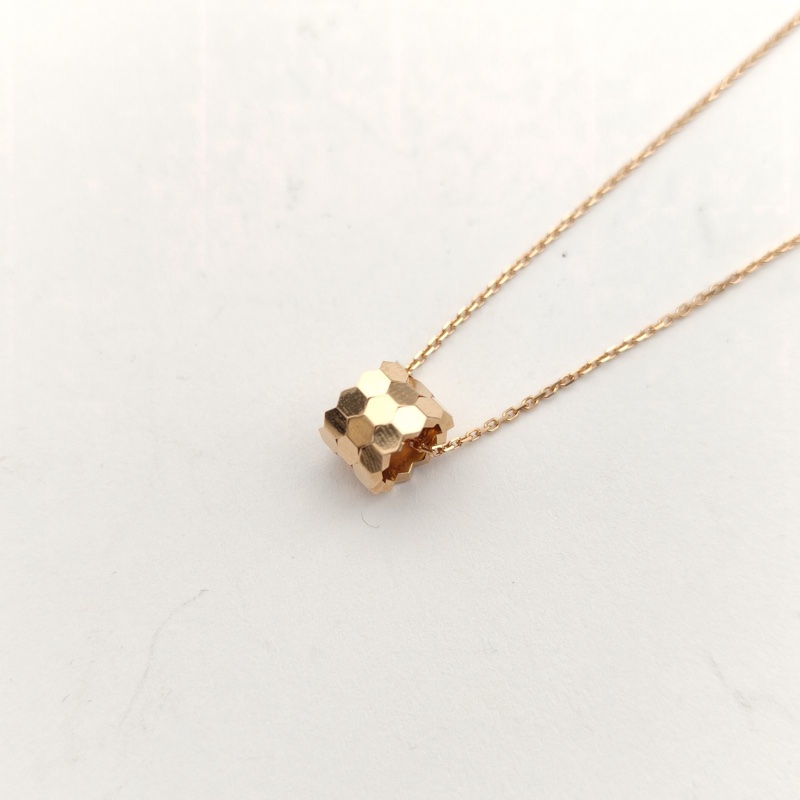 CHAUMET 18K玫瑰金BeeMyLove愛·巢蜂巢無鑽項鏈-3