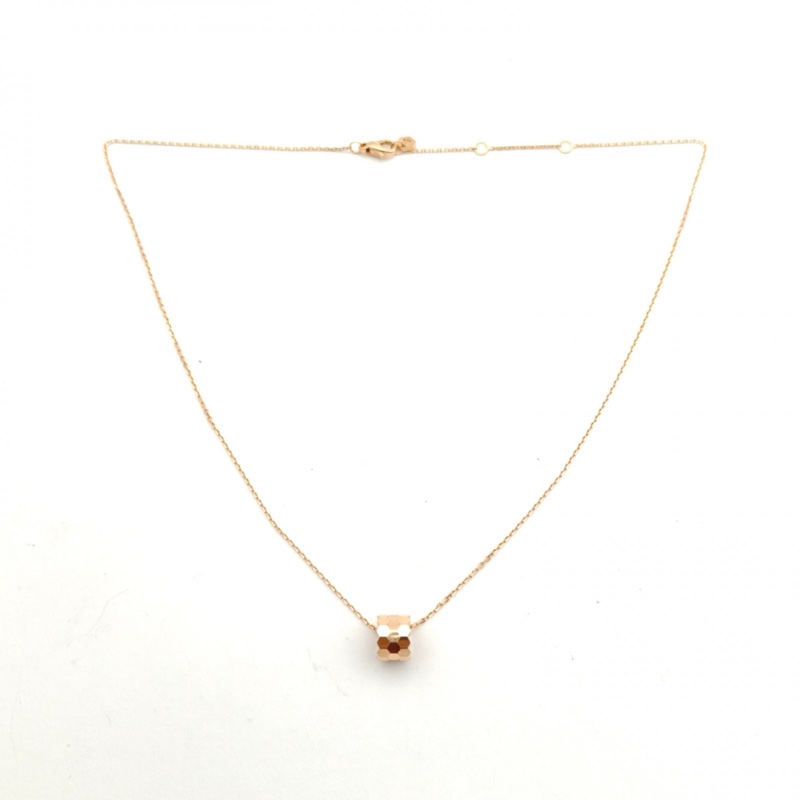 CHAUMET 18K玫瑰金BeeMyLove愛·巢蜂巢無鑽項鏈-4