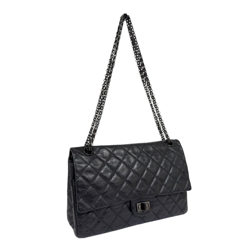 CHANEL 2.55 *極罕全黑* So Black 鏈條包-5