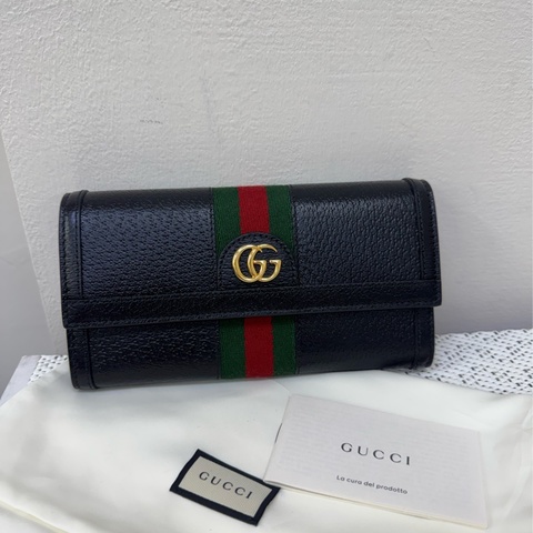 Gucci經典黑色全皮長夾