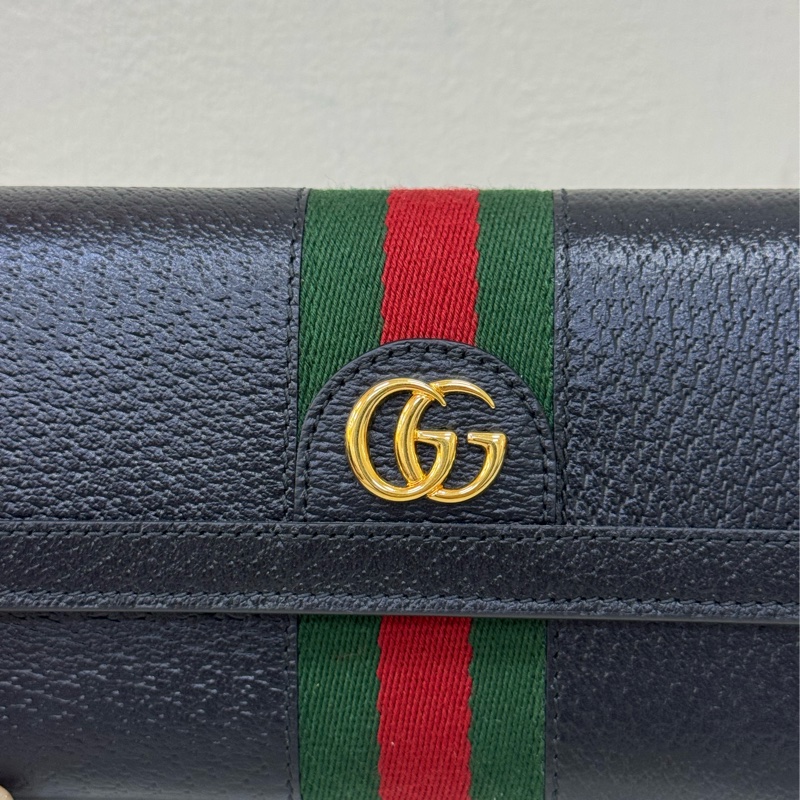 Gucci經典黑色全皮長夾-1