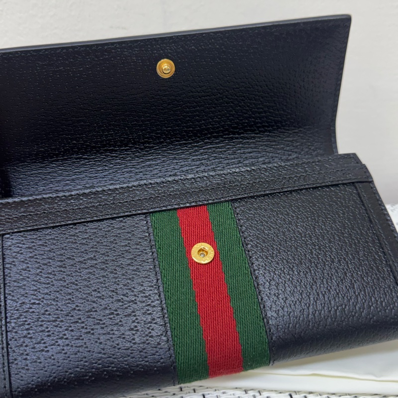 Gucci經典黑色全皮長夾-2