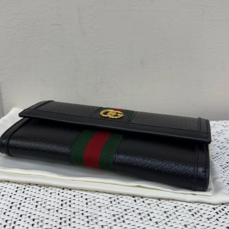 Gucci經典黑色全皮長夾-5
