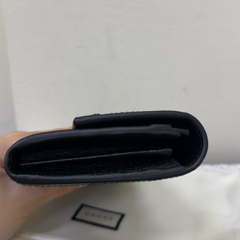 Gucci經典黑色全皮長夾-6