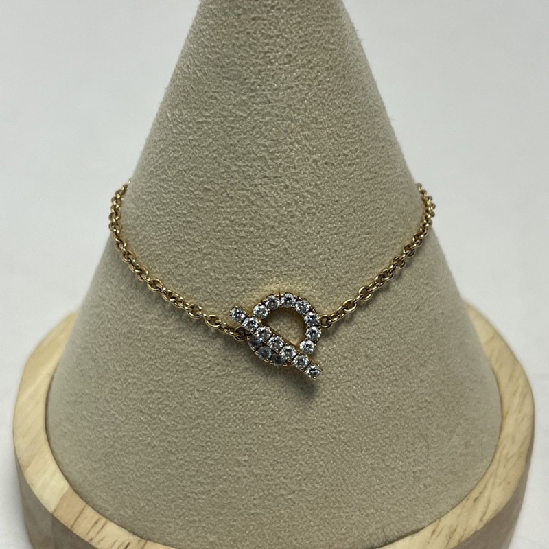 HERMES Finesse小Q手鏈滿鑽18K玫瑰金/鑽石SH-1