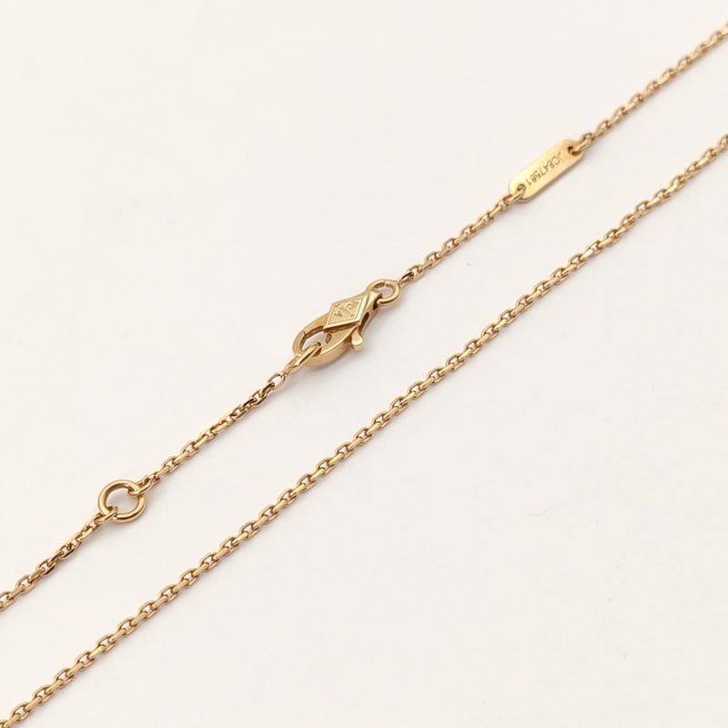 VAN CLEEF&ARPELS Frivole花朵項鏈迷你單鑽18K黃金/鑽石-3