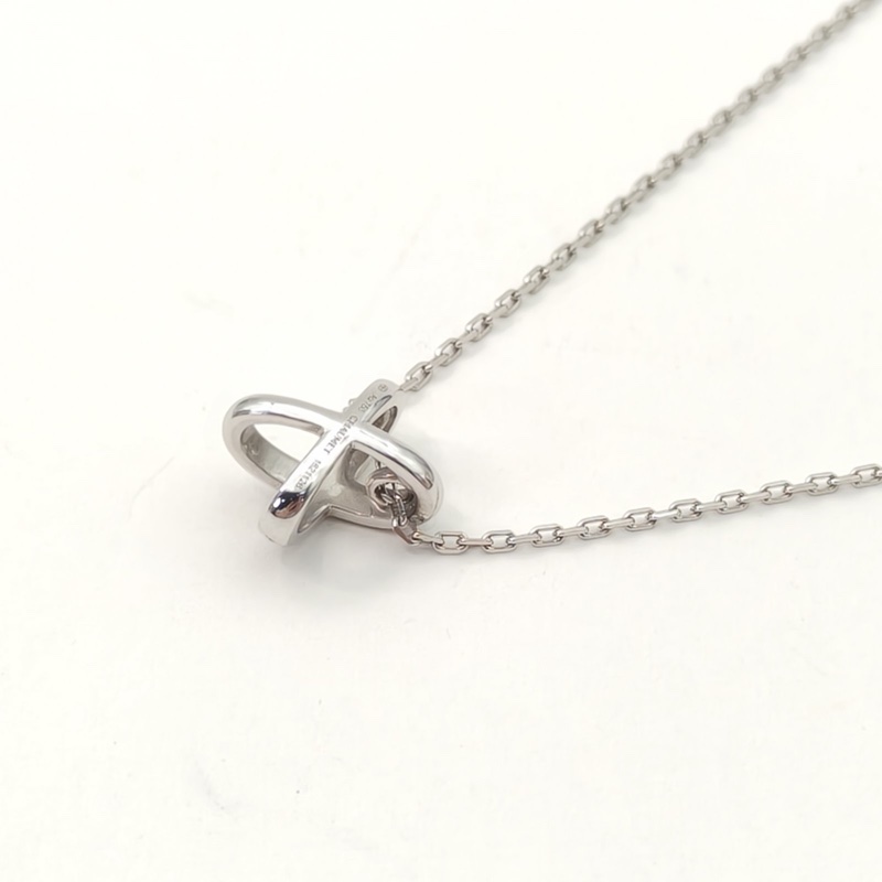 CHAUMET JuxeDeLiens歡緣豎版大叉項鏈滿鑽18K白金/鑽石-2