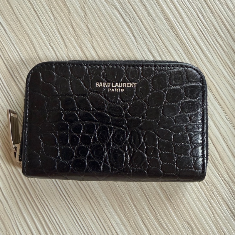 少用 95新 購於華泰 聖羅蘭零錢包 YSL 經典鱷魚壓紋錢包 附盒子袋子-10