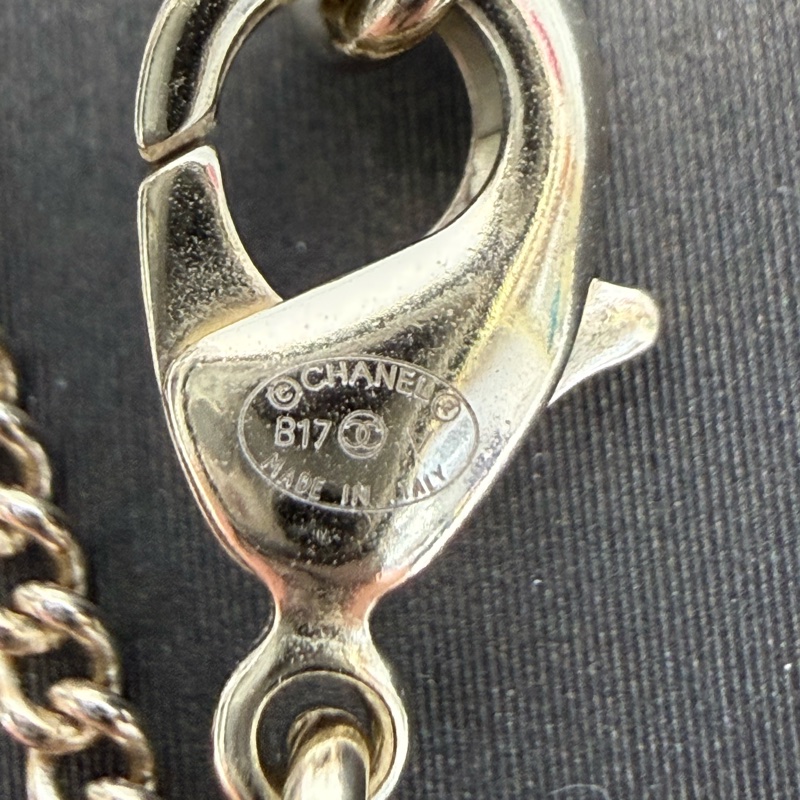 Chanel香奈兒 珍珠雙C金色頸鏈-3