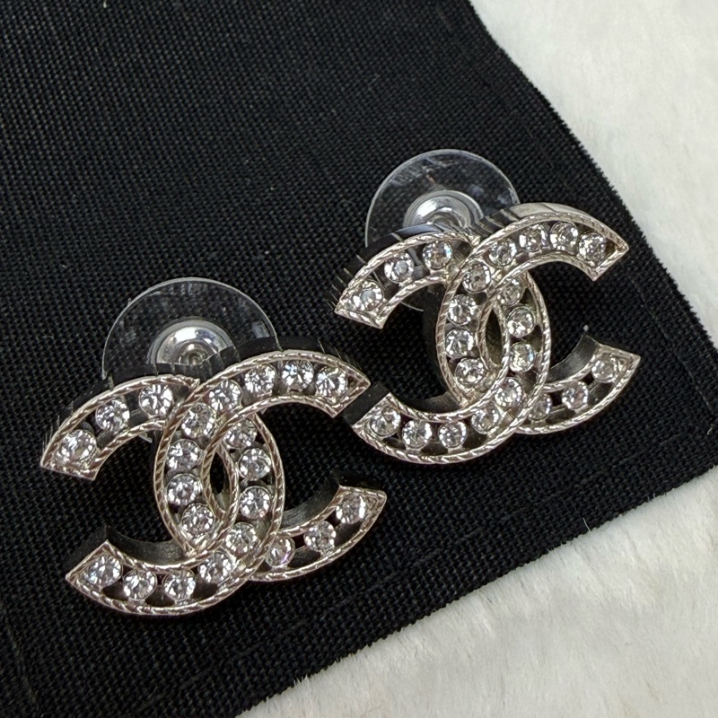 Chanel香奈兒 耳環雙C滿鑽-1