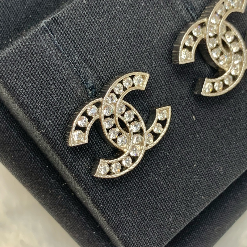 Chanel香奈兒 耳環雙C滿鑽-2