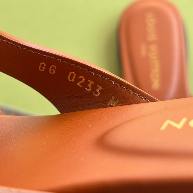 36號 ::Louis Vuitton::1ABP21 LV Isola Circle字母 平底涼鞋 琥珀色 焦糖色 棕色-6