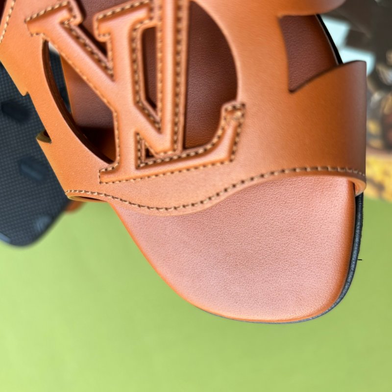 36號 ::Louis Vuitton::1ABP21 LV Isola Circle字母 平底涼鞋 琥珀色 焦糖色 棕色-8