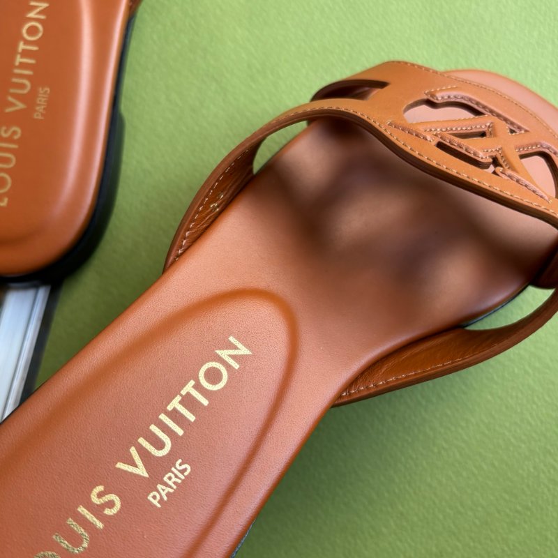 36號 ::Louis Vuitton::1ABP21 LV Isola Circle字母 平底涼鞋 琥珀色 焦糖色 棕色-11