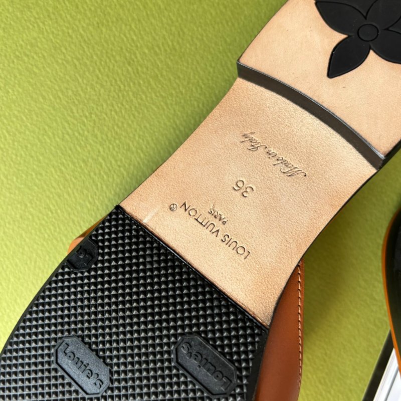 36號 ::Louis Vuitton::1ABP21 LV Isola Circle字母 平底涼鞋 琥珀色 焦糖色 棕色-15