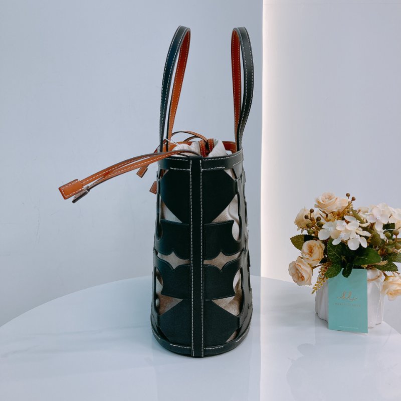 MS0632 Tory Burch 湯麗柏琦 鏤空設計 手提包 皮革 小號 黑色 金扣Ella Cutout Logo Tote Bag Small Leather Black x GHW-2
