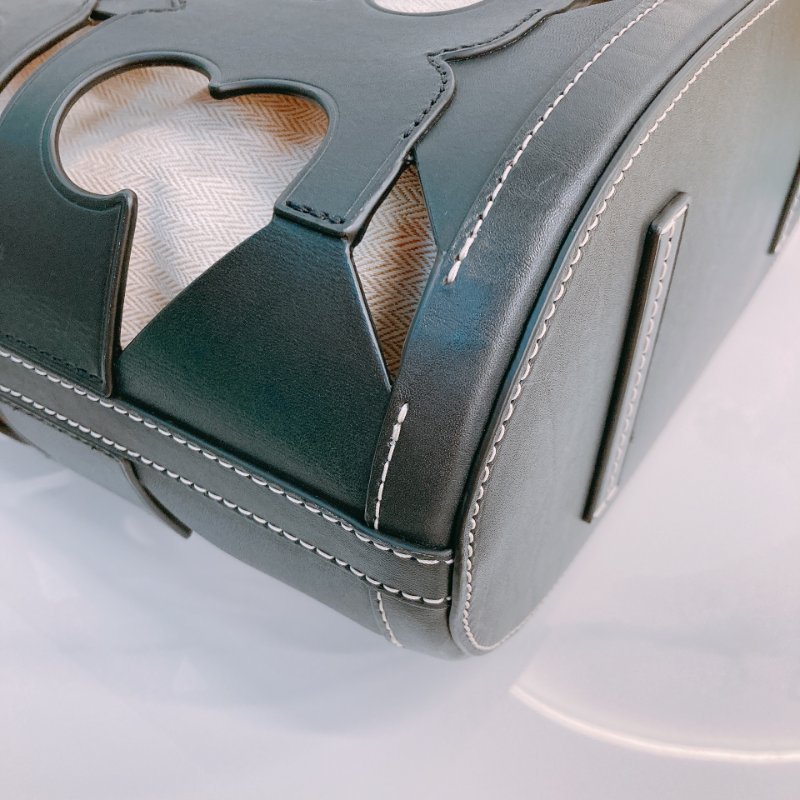 MS0632 Tory Burch 湯麗柏琦 鏤空設計 手提包 皮革 小號 黑色 金扣Ella Cutout Logo Tote Bag Small Leather Black x GHW-7