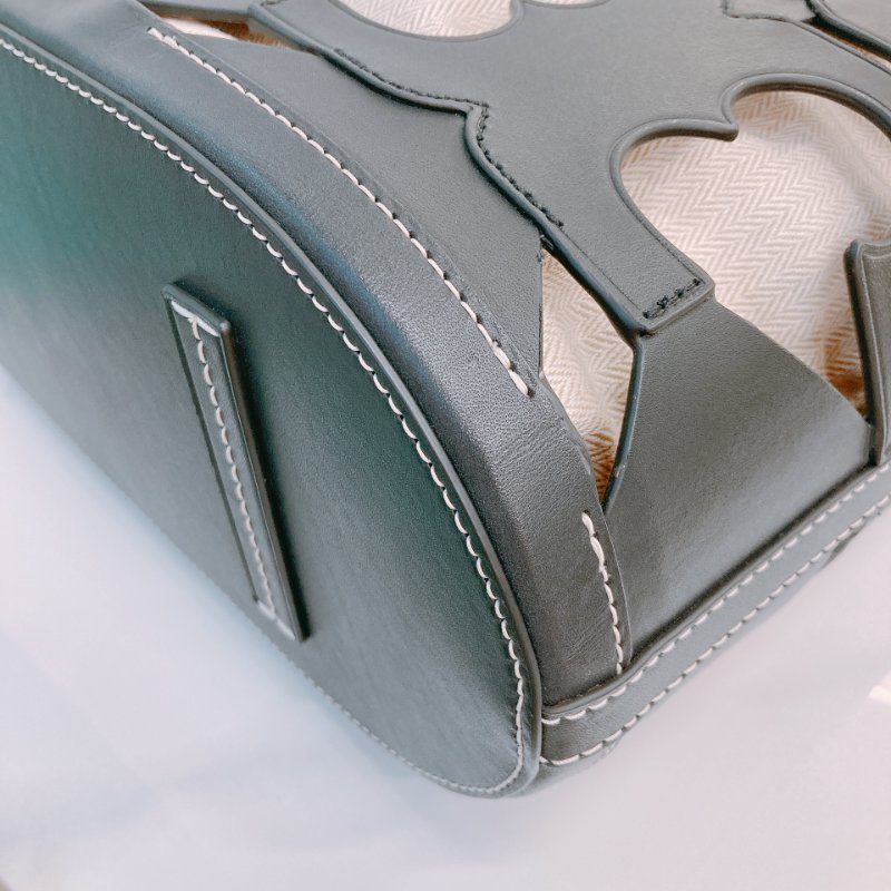 MS0632 Tory Burch 湯麗柏琦 鏤空設計 手提包 皮革 小號 黑色 金扣Ella Cutout Logo Tote Bag Small Leather Black x GHW-8