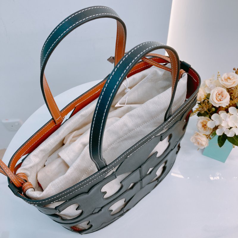 MS0632 Tory Burch 湯麗柏琦 鏤空設計 手提包 皮革 小號 黑色 金扣Ella Cutout Logo Tote Bag Small Leather Black x GHW-9