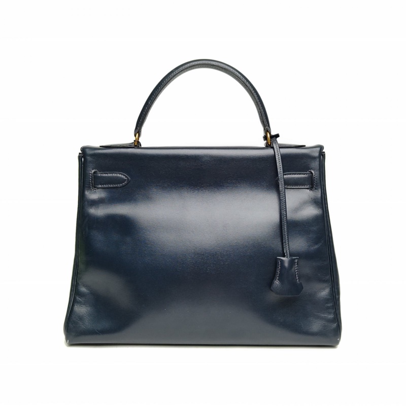 HERMES Kelly32深海藍Box皮圈O金扣-2