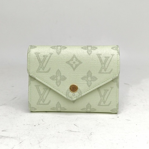 LOUIS VUITTON 綠色PVC晶片短款三折錢包130周年