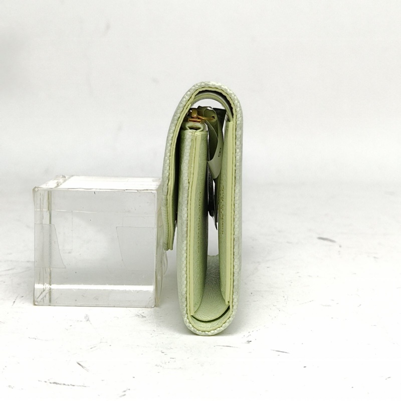 LOUIS VUITTON 綠色PVC晶片短款三折錢包130周年-1