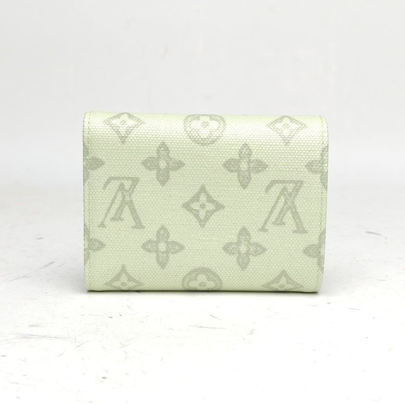 LOUIS VUITTON 綠色PVC晶片短款三折錢包130周年-2