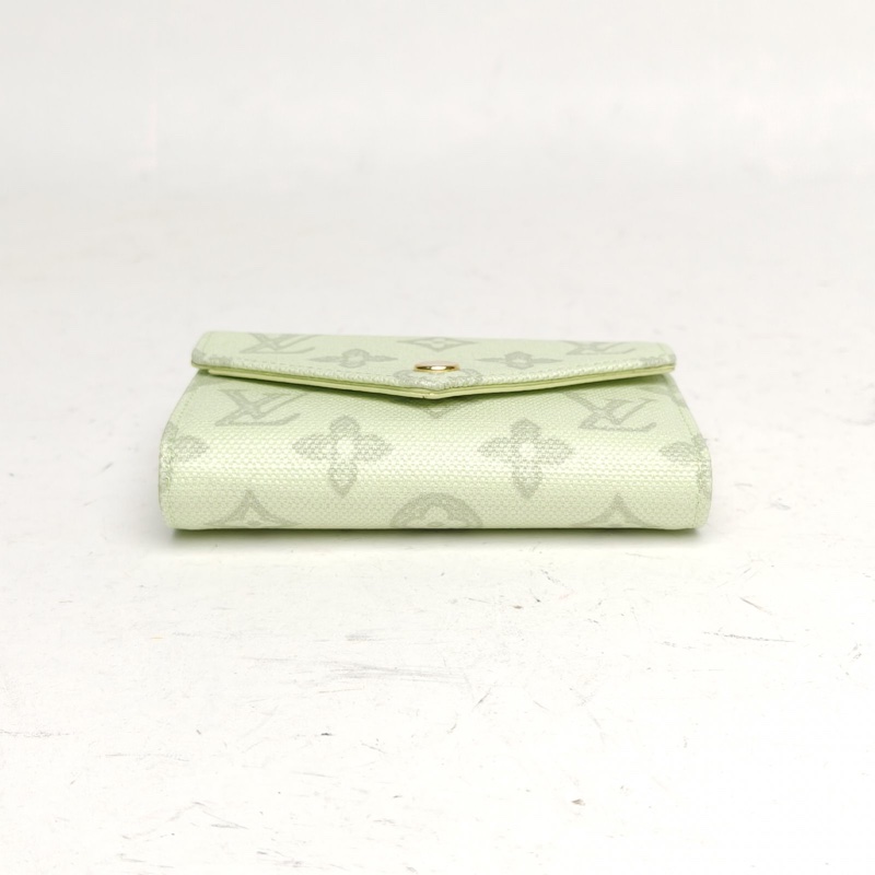 LOUIS VUITTON 綠色PVC晶片短款三折錢包130周年-3