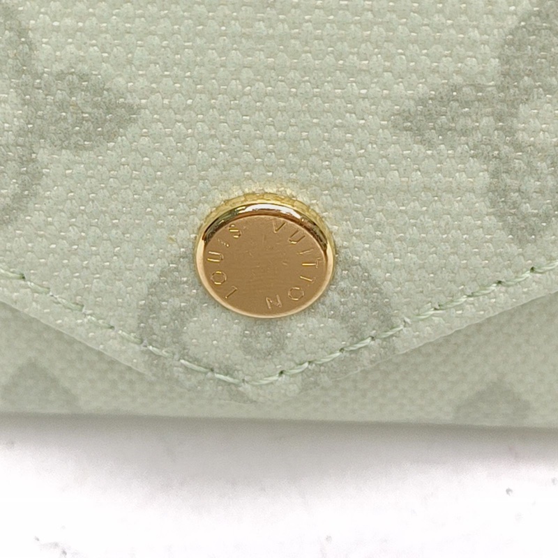 LOUIS VUITTON 綠色PVC晶片短款三折錢包130周年-4