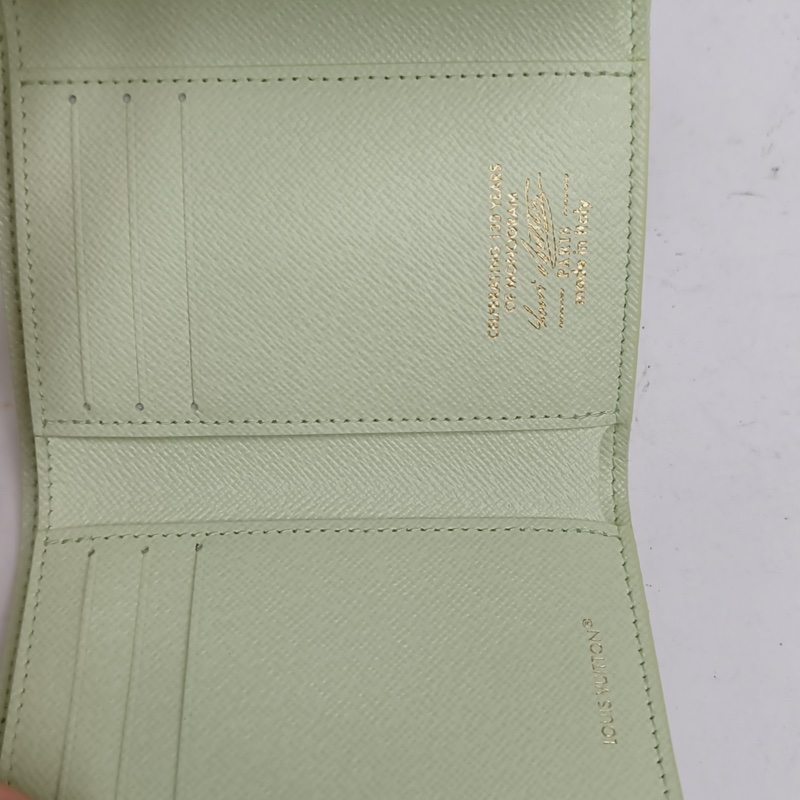 LOUIS VUITTON 綠色PVC晶片短款三折錢包130周年-5