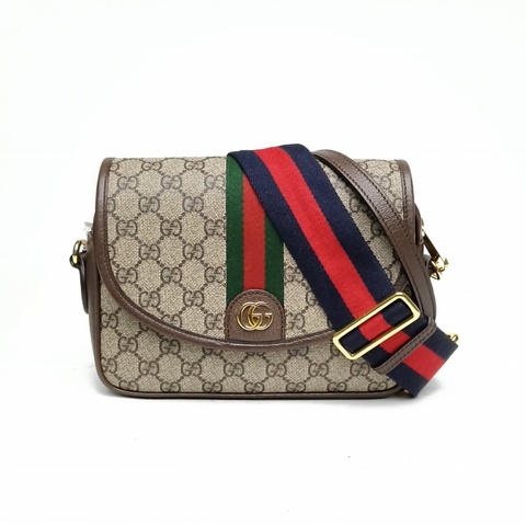 GUCCI 老花PVC金扣Ophidia系列新款郵差包