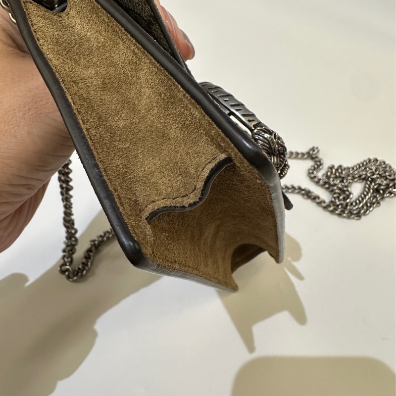 Gucci 咖色拼麂皮mini 酒神-1