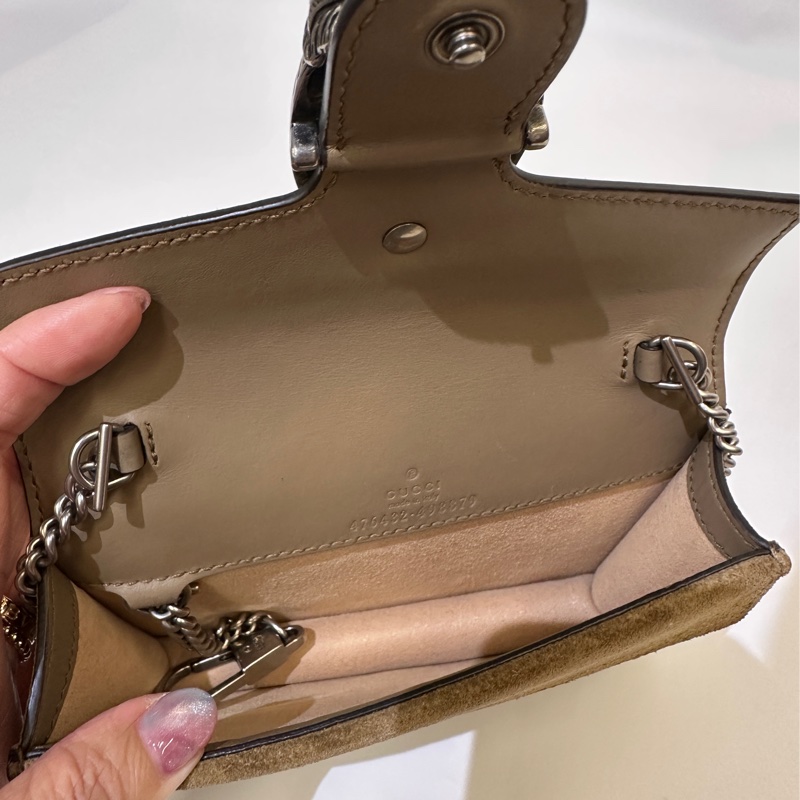 Gucci 咖色拼麂皮mini 酒神-5