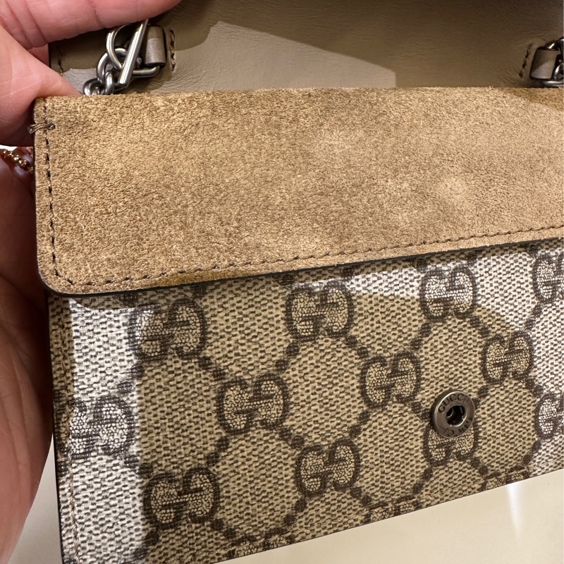 Gucci 咖色拼麂皮mini 酒神-7