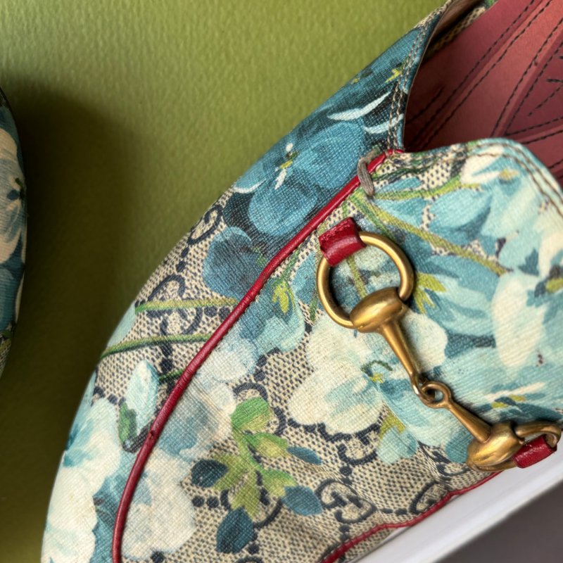 37.5號 ::GUCCI:: Blooms Princetown 花卉印花馬銜扣穆勒鞋 限定款-6