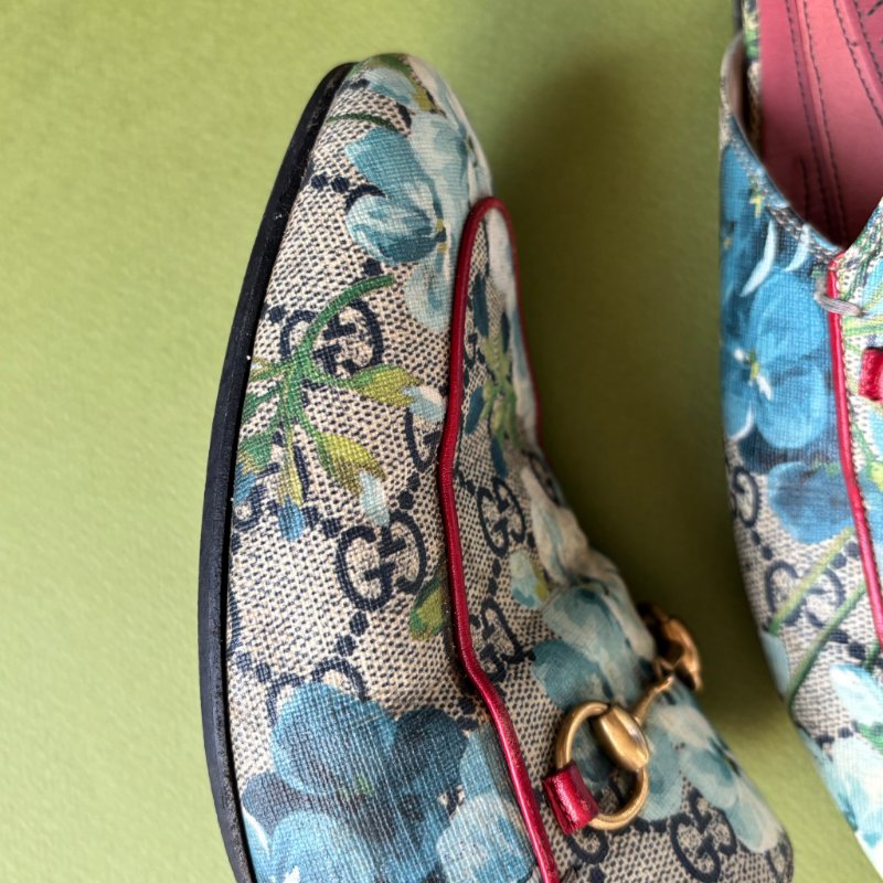 37.5號 ::GUCCI:: Blooms Princetown 花卉印花馬銜扣穆勒鞋 限定款-8