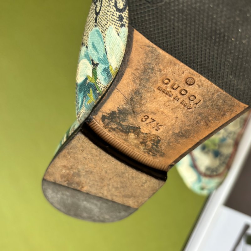 37.5號 ::GUCCI:: Blooms Princetown 花卉印花馬銜扣穆勒鞋 限定款-23