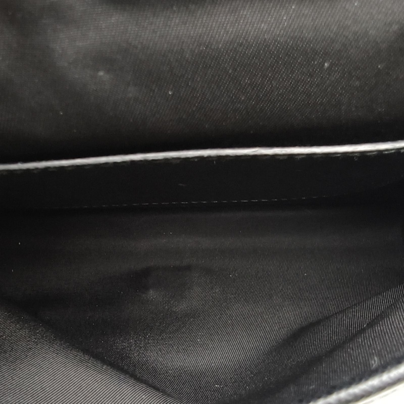 PRADA 黑色牛皮尼龍saffiano三角標斜挎包手機包-5