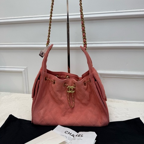 ‼️Full set全套有正單！！Chanel 25bag小號麂皮粉色🩷‼️